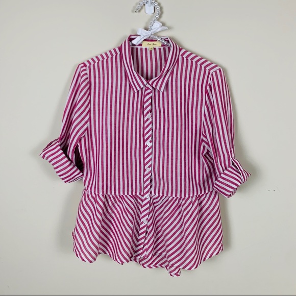 Love Notes Tops - Hi-low button down shirt